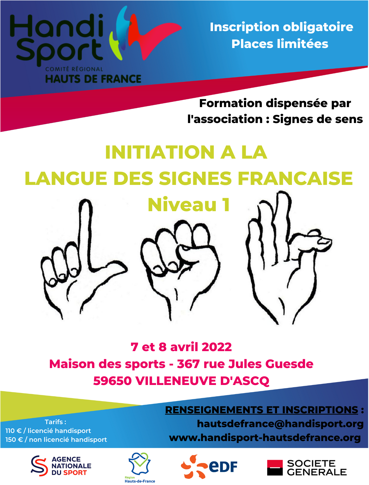 Initiation LSF niveau 1 @ Villeneuve d'Ascq